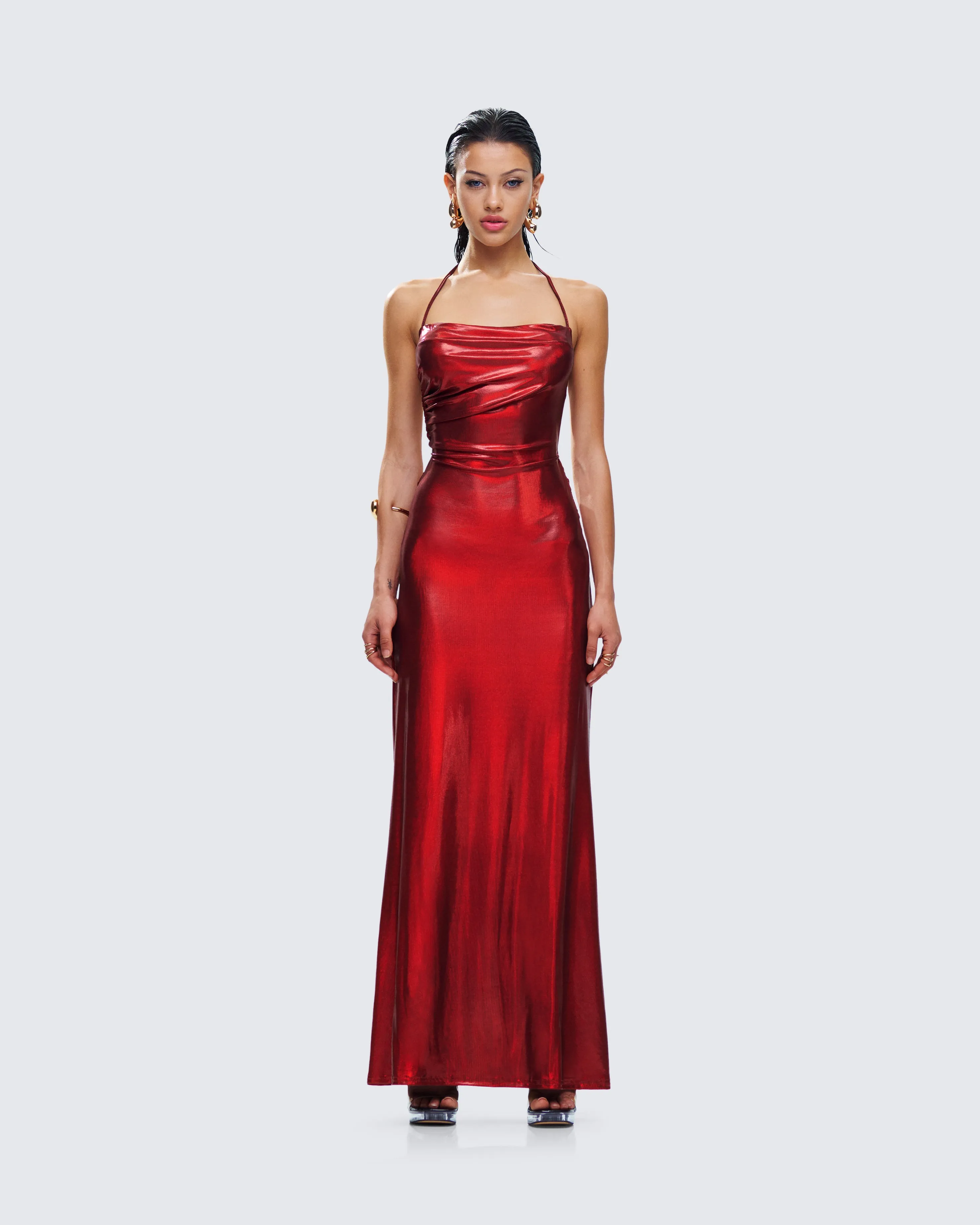 Koa Red Metallic Gown