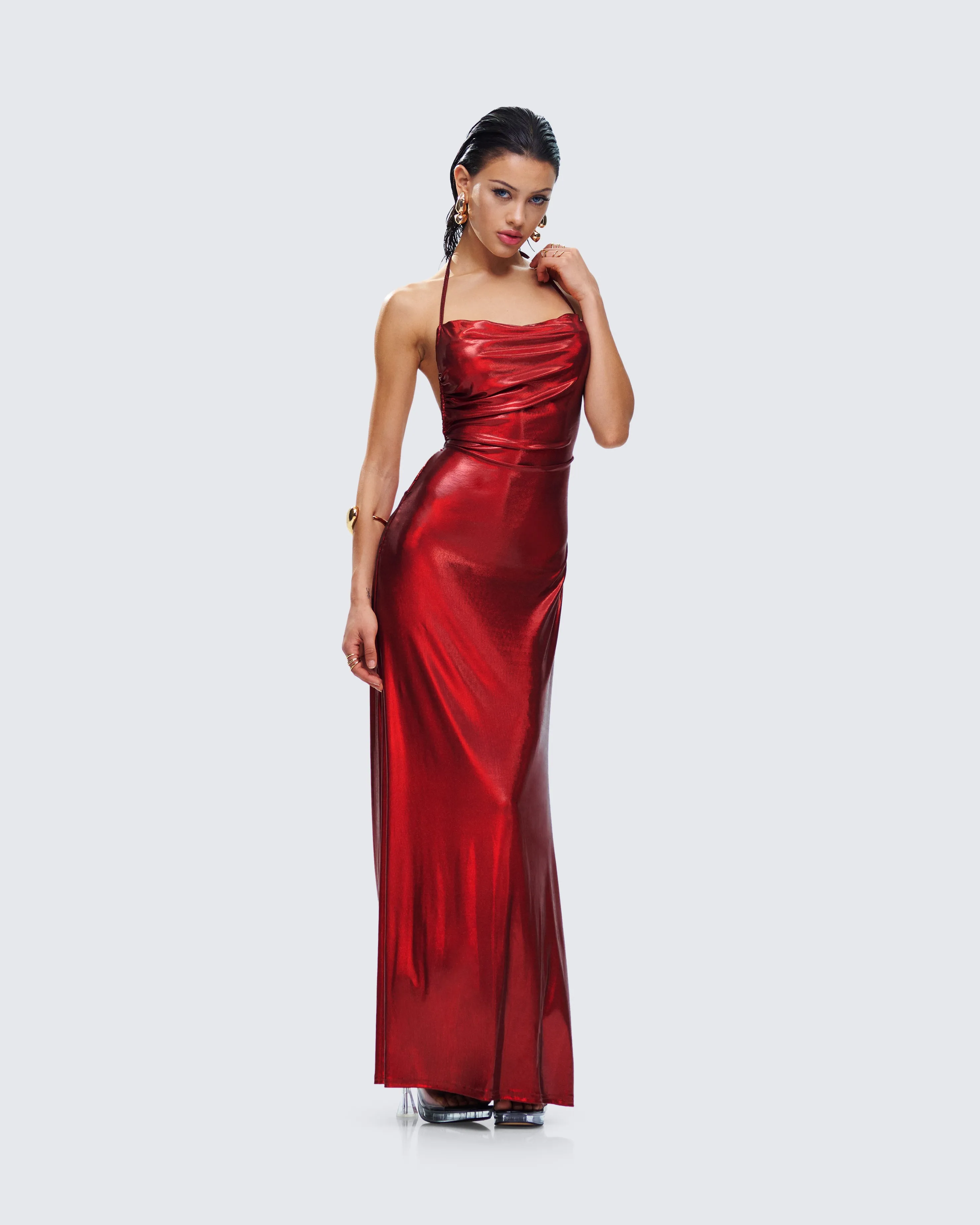 Koa Red Metallic Gown