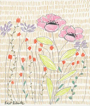 KR376 - P is for Polite Poppies - 12x16