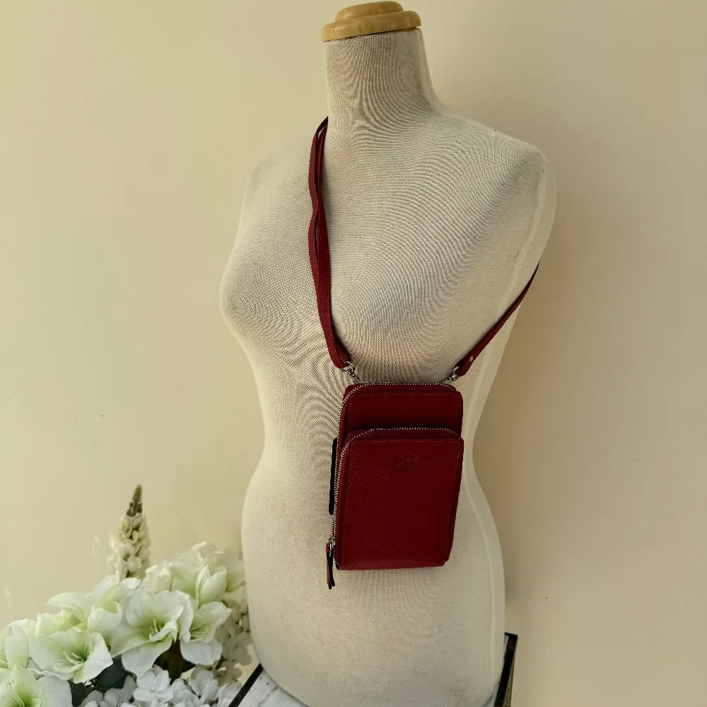 LLG Pebble Leather RFID X-Body Phone Bag