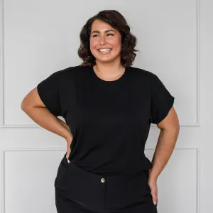 Louisa crew-neck tee - black