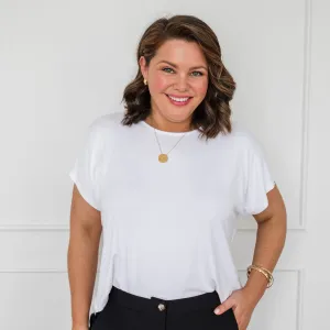 Louisa crew-neck tee - white