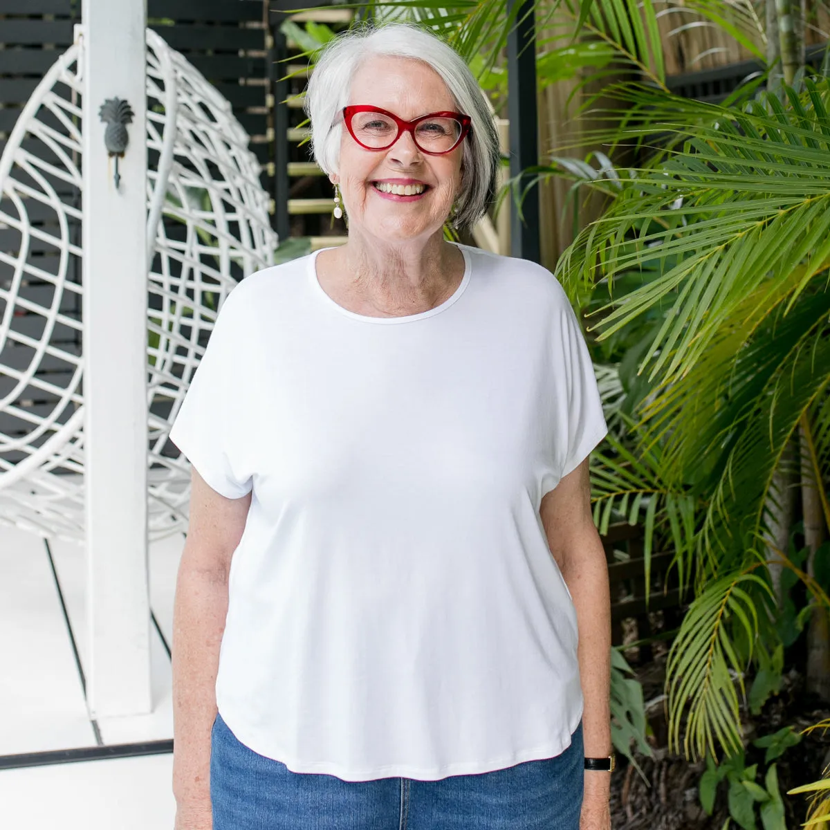 Louisa crew-neck tee - white