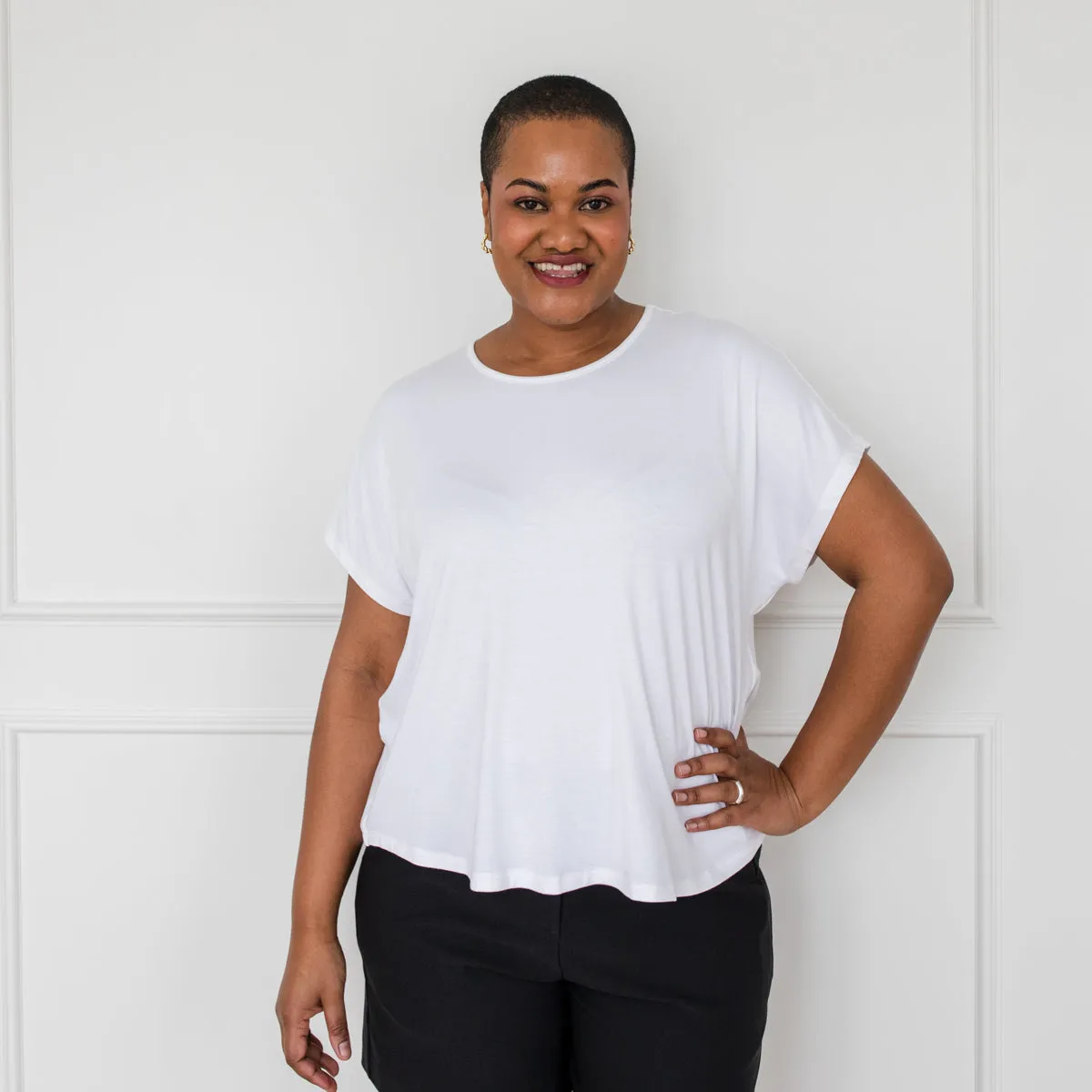 Louisa crew-neck tee - white