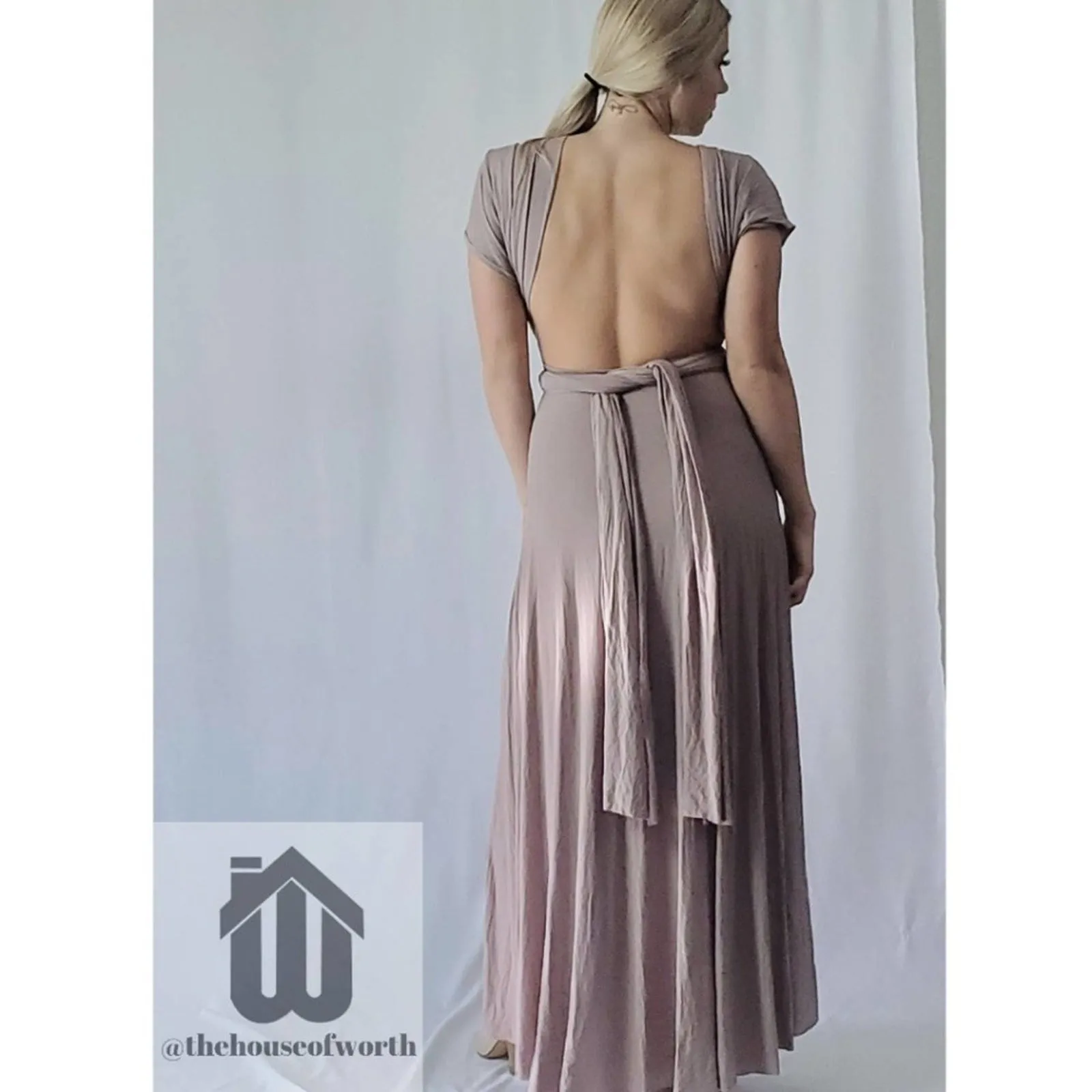 Lulu's Tricks of the Trade Maxi taupe dress