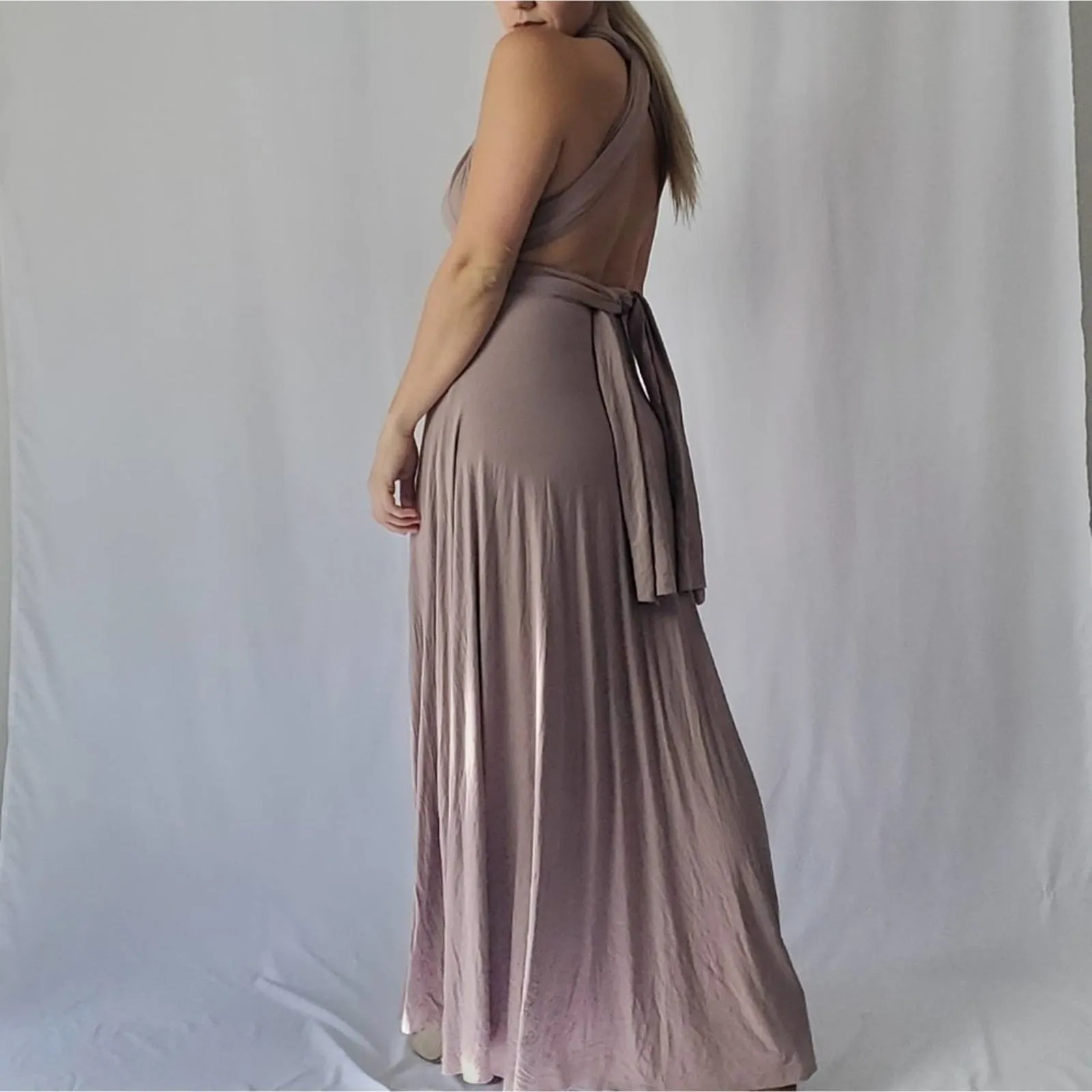 Lulu's Tricks of the Trade Maxi taupe dress