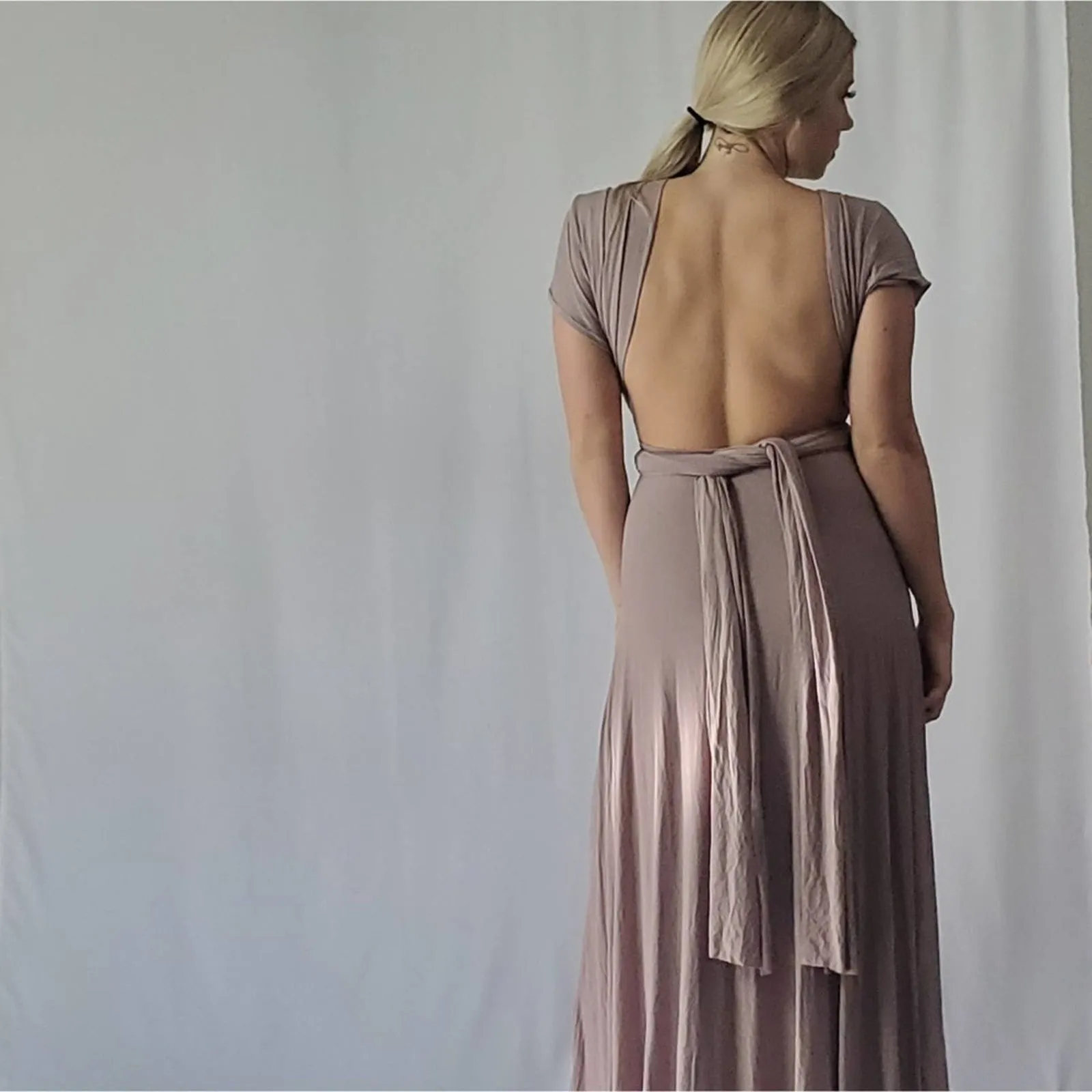 Lulu's Tricks of the Trade Maxi taupe dress