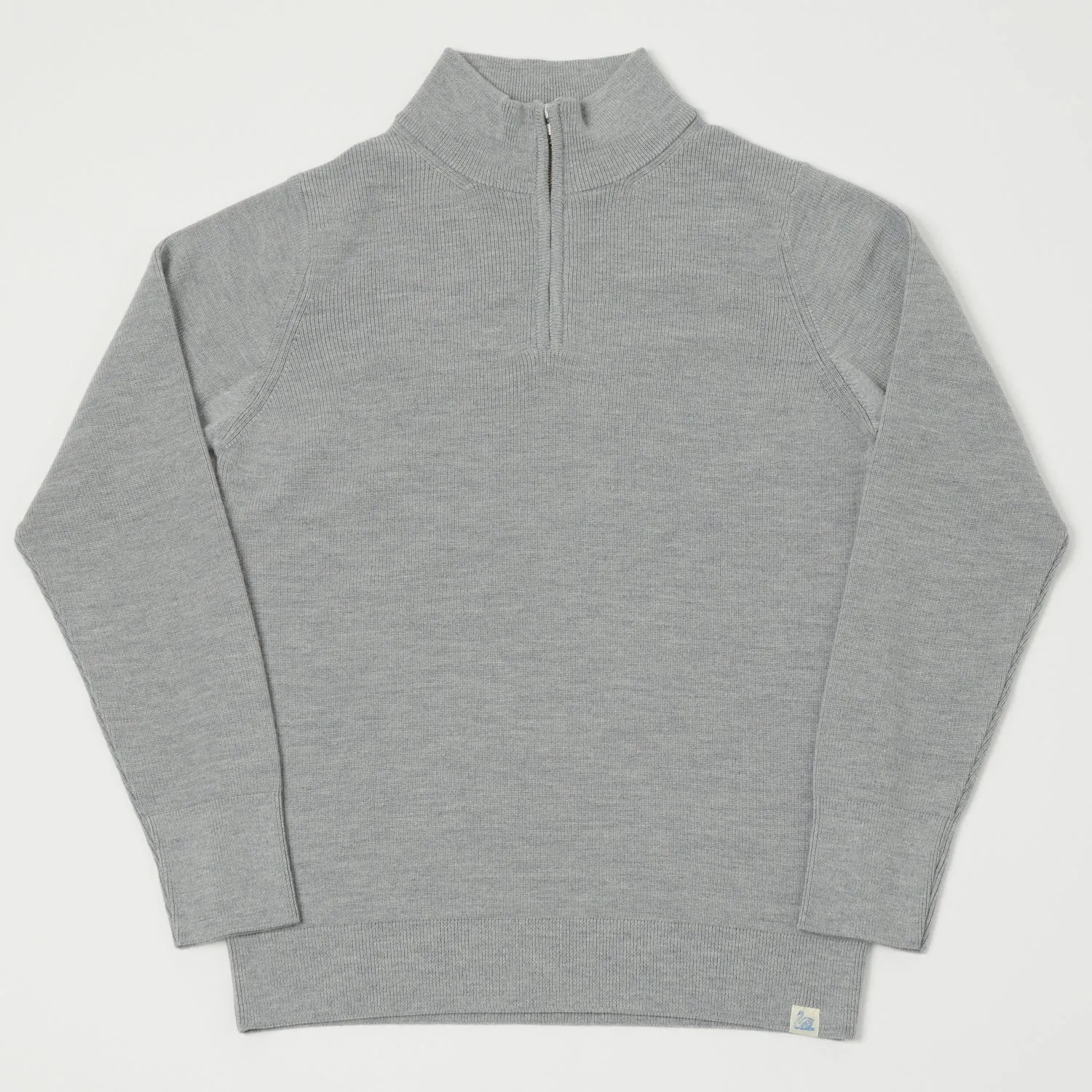 Merz b. Schwanen MWZP04 Zip Front Knit Pullover - Grey Marl