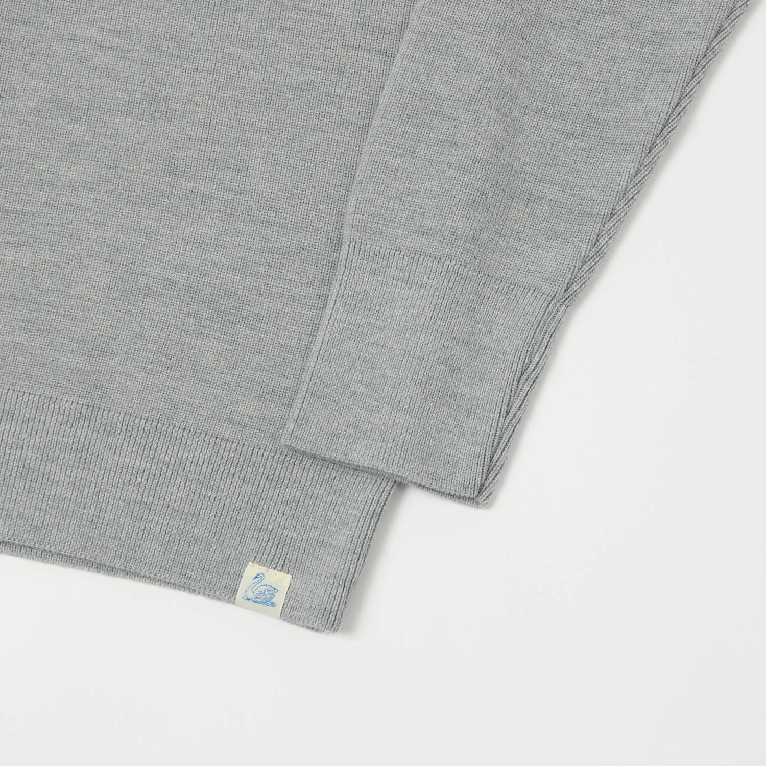 Merz b. Schwanen MWZP04 Zip Front Knit Pullover - Grey Marl