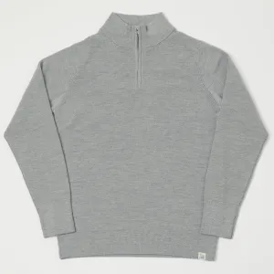 Merz b. Schwanen MWZP04 Zip Front Knit Pullover - Grey Marl