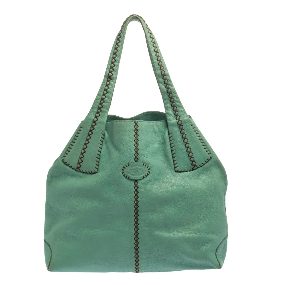 Mint Green Leather Hobo