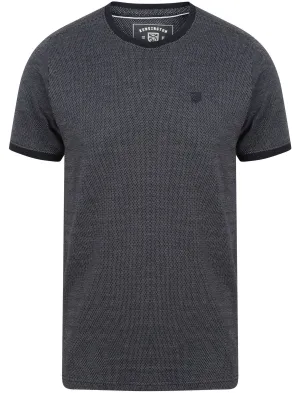 Murphy Jacquard Cotton Jersey T-Shirt In Sky Captain Navy - Kensington Eastside