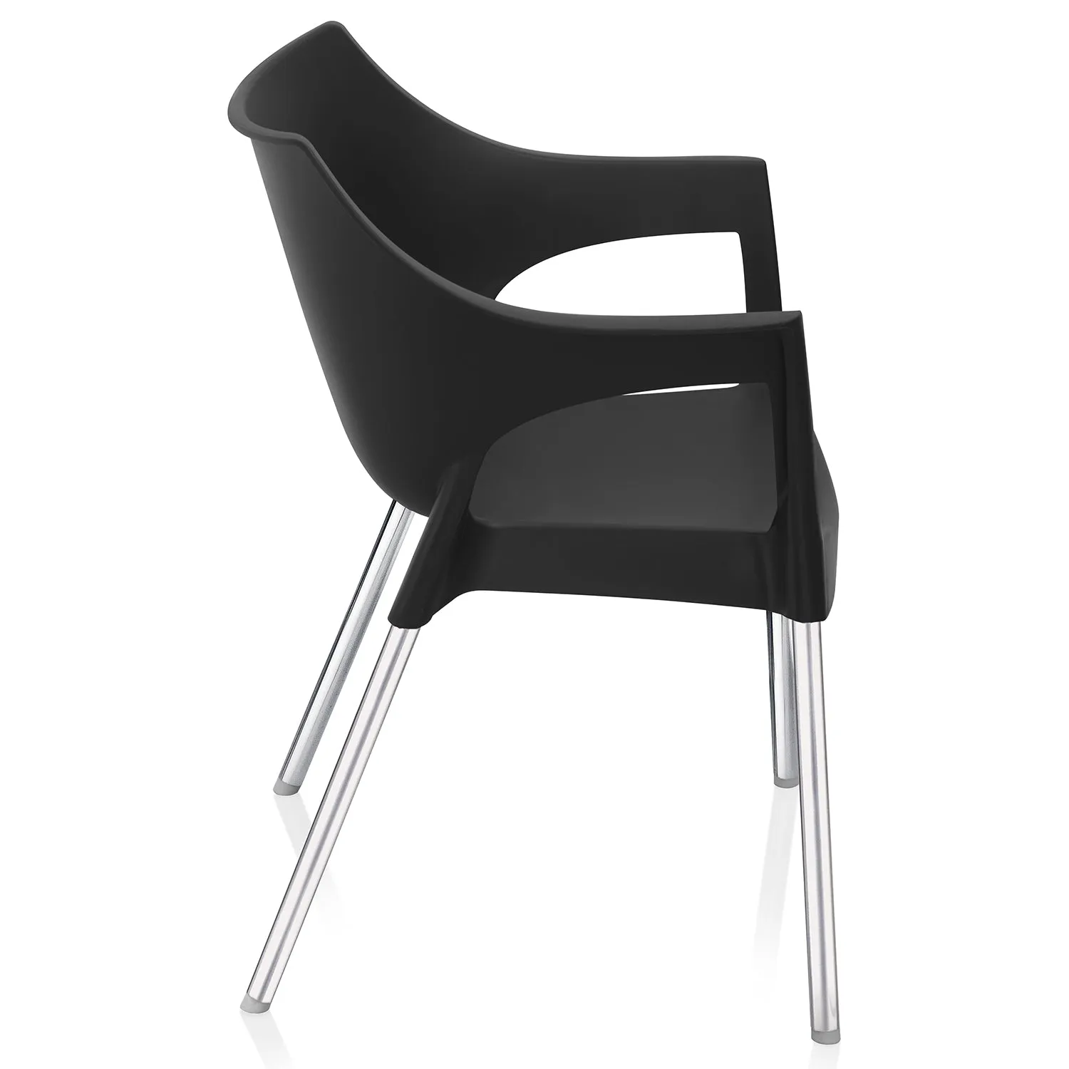 Nilkamal Novella 10 Plastic Arm Chair (Black)