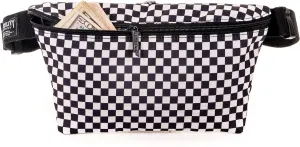 Plus Size Checkered Fanny Packs for Women  Large Black and White Checkered Crossbody Bags for Women | USE: 90s Rave Checkered Belt Bag, 80s Festival Fanny Pack, Mens Travel Waist or Bum Bag