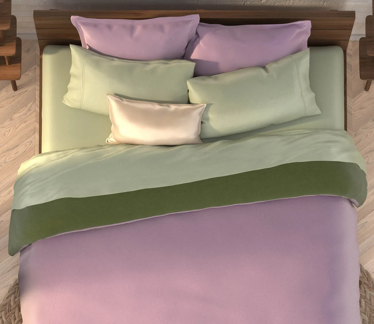 PureCare Soft Touch Bamboo Reversible Duvet Cover and Sham Set Separates