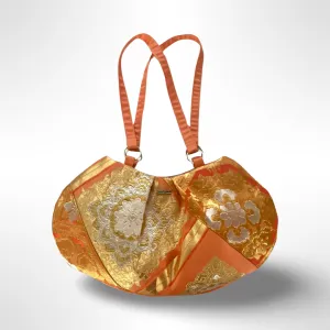 Salmon Pink and Gold Floral Tote