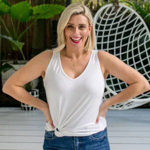 Taisa v-neck tank - white