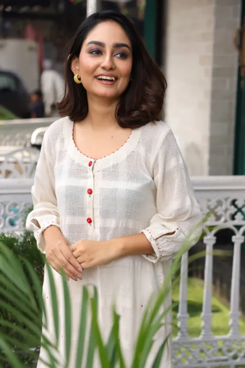 Tara Rose Kora Handwoven & Hand Embroidered Tunic Set