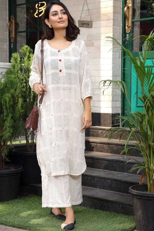 Tara Rose Kora Handwoven & Hand Embroidered Tunic Set