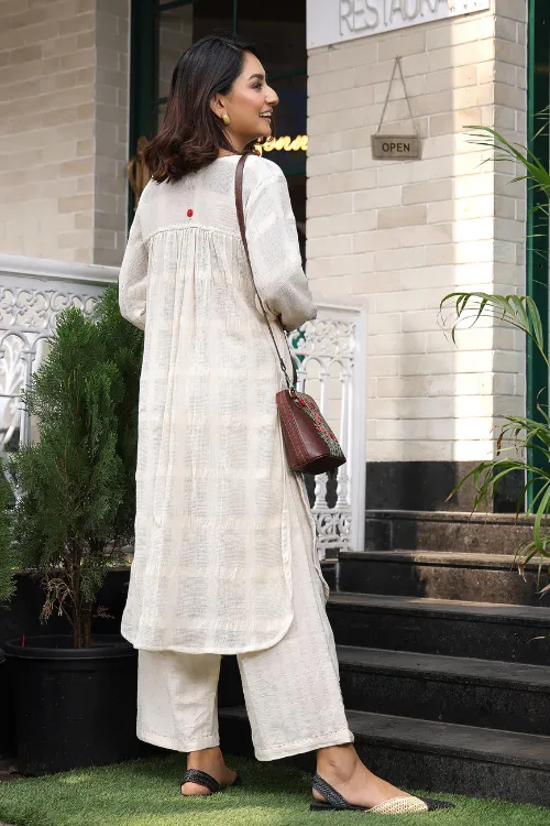 Tara Rose Kora Handwoven & Hand Embroidered Tunic Set