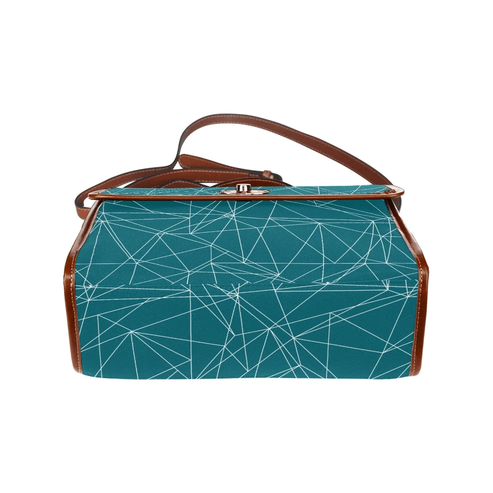 Teal Handbag, Geometric Print Bag, Teal Retro Handbag, Vintage Purse Style, Teal Crossbody bag, Mid Century Modern Bag, Teal Purse