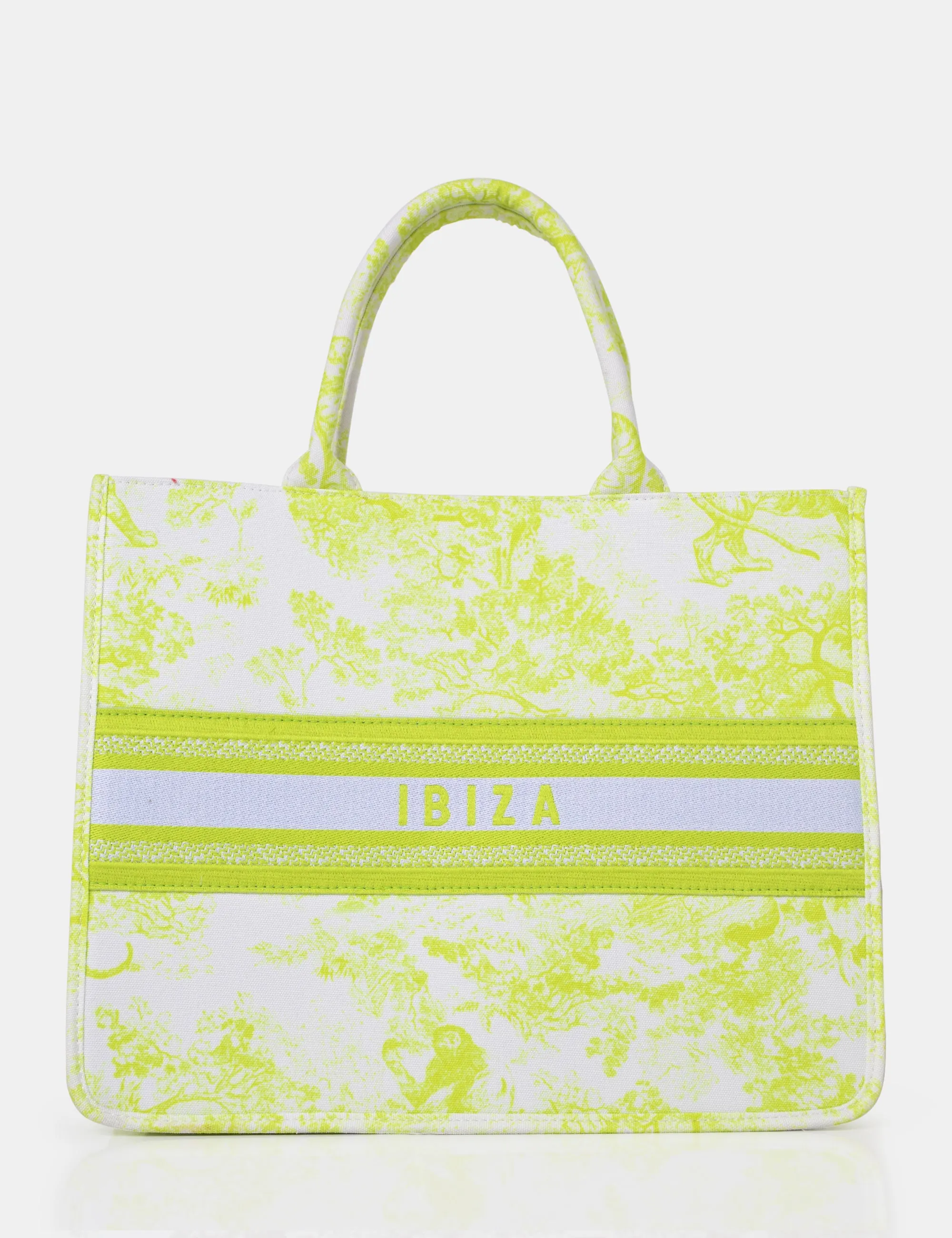 The Ibiza Lime Oversized Canvas Tote Bag