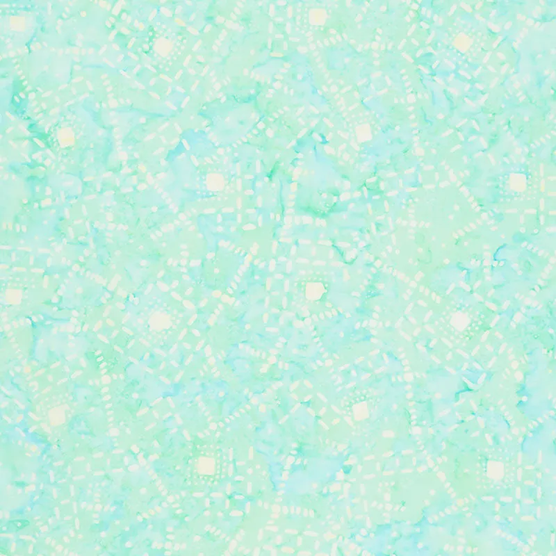 Tonga Batiks - Flutter Scattered Geo Squares Lines Dots Mint Yardage