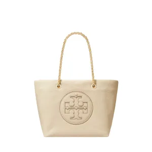 Tory Burch Ella Crinkle Patent Chain Tote - Oats