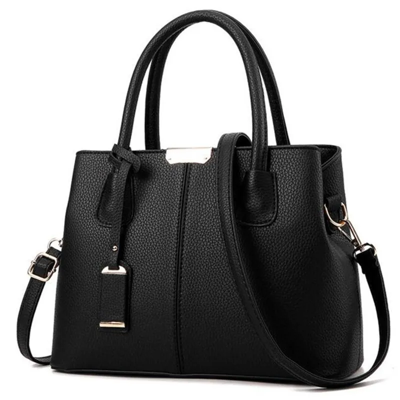 Women Lookbook Tote Messenger Faux-Leather Handbag