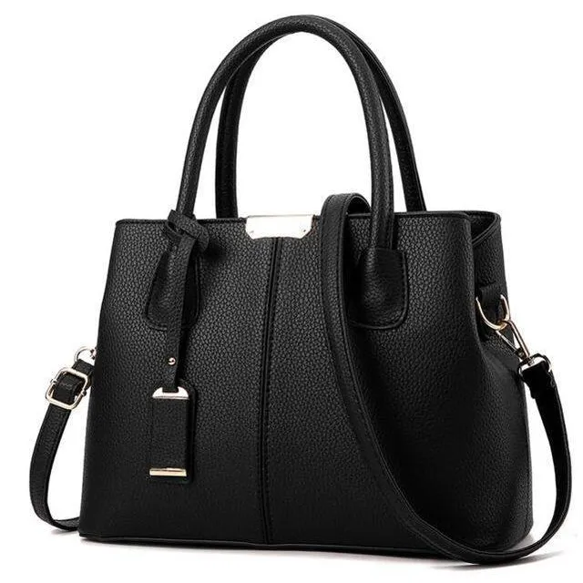 Women Lookbook Tote Messenger Faux-Leather Handbag