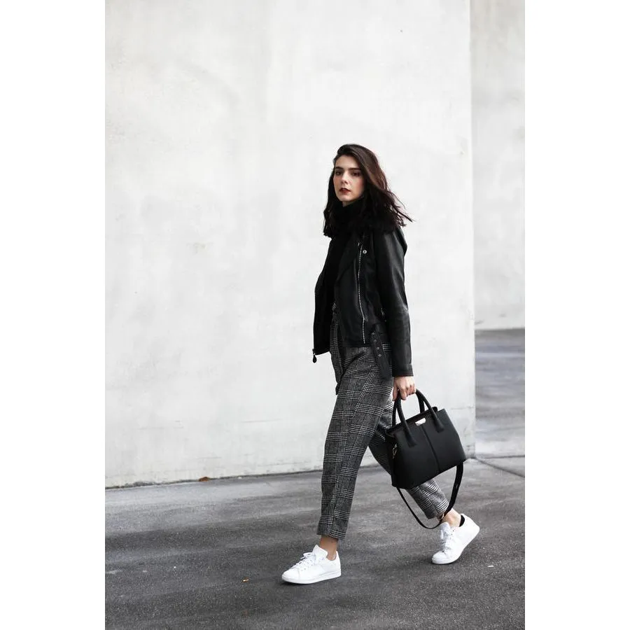 Women Lookbook Tote Messenger Faux-Leather Handbag