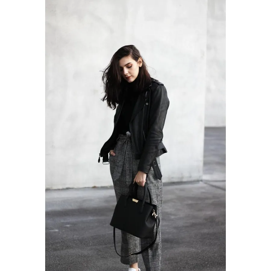 Women Lookbook Tote Messenger Faux-Leather Handbag