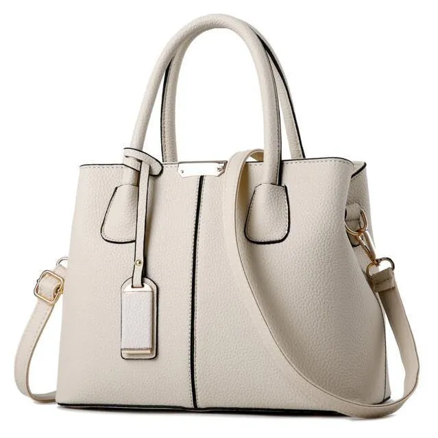 Women Lookbook Tote Messenger Faux-Leather Handbag