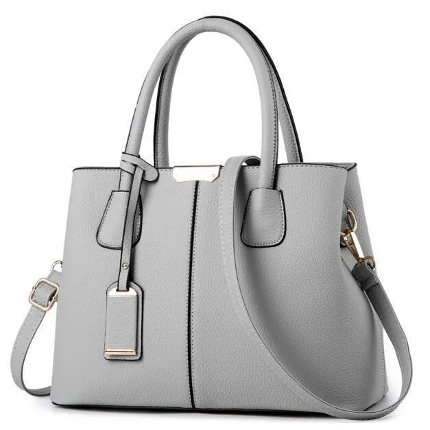 Women Lookbook Tote Messenger Faux-Leather Handbag