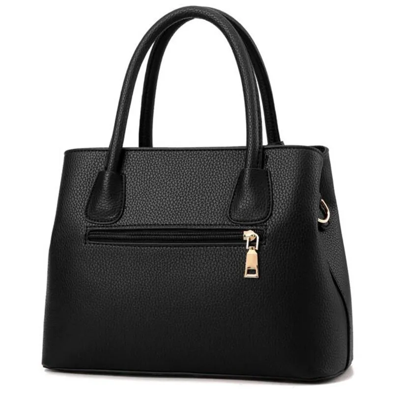 Women Lookbook Tote Messenger Faux-Leather Handbag