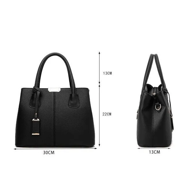 Women Lookbook Tote Messenger Faux-Leather Handbag