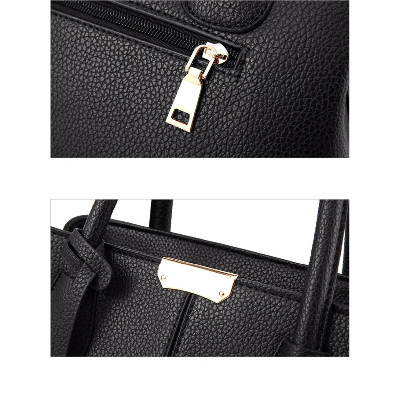 Women Lookbook Tote Messenger Faux-Leather Handbag