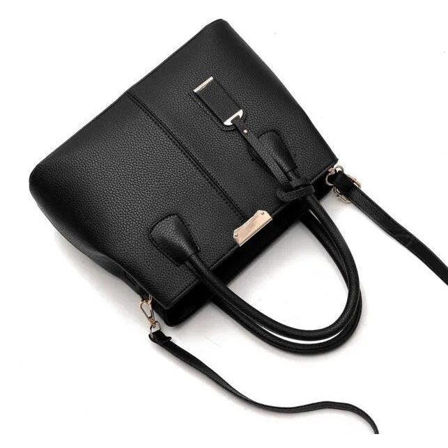 Women Lookbook Tote Messenger Faux-Leather Handbag