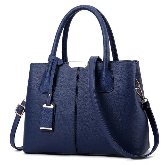 Women Lookbook Tote Messenger Faux-Leather Handbag