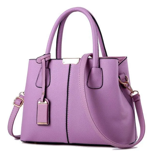 Women Lookbook Tote Messenger Faux-Leather Handbag