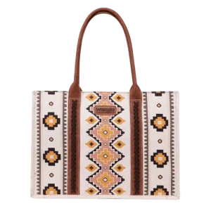 Wrangler Southwestern Pattern Dual Sided Print Canvas Wide Tote Coffee | Wg2202-8119cf