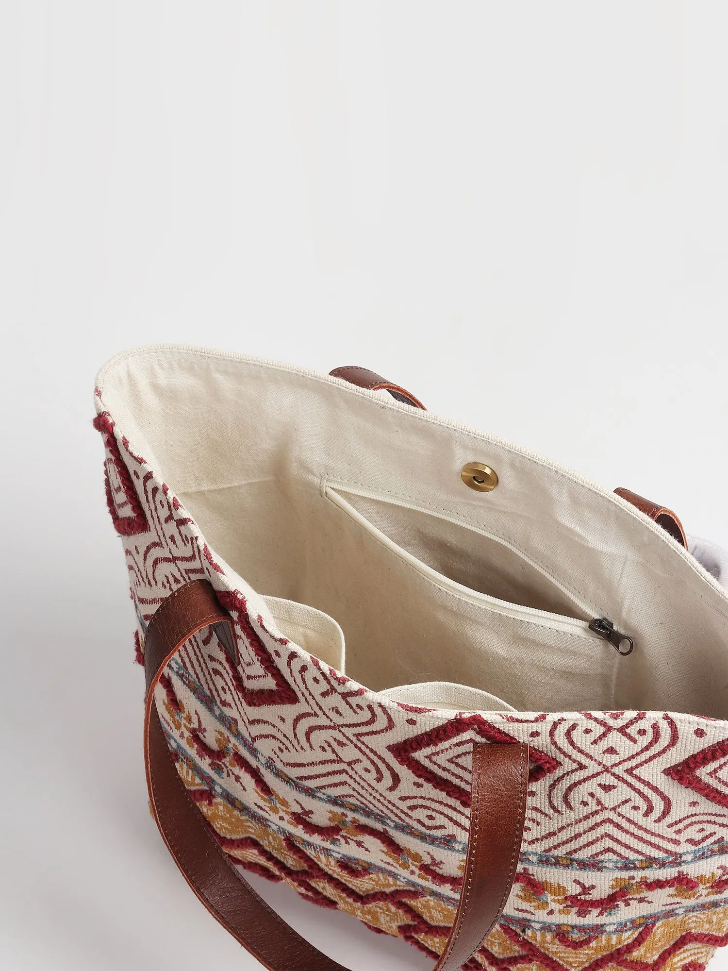 YIBING - HAND BLOCK COTTON PRINTED TOTE BAG