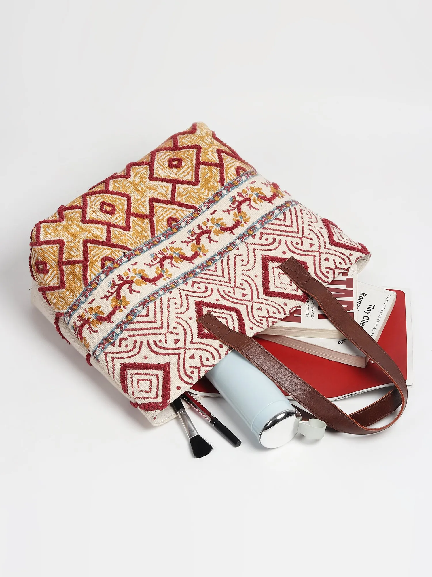 YIBING - HAND BLOCK COTTON PRINTED TOTE BAG
