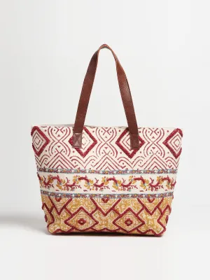 YIBING - HAND BLOCK COTTON PRINTED TOTE BAG