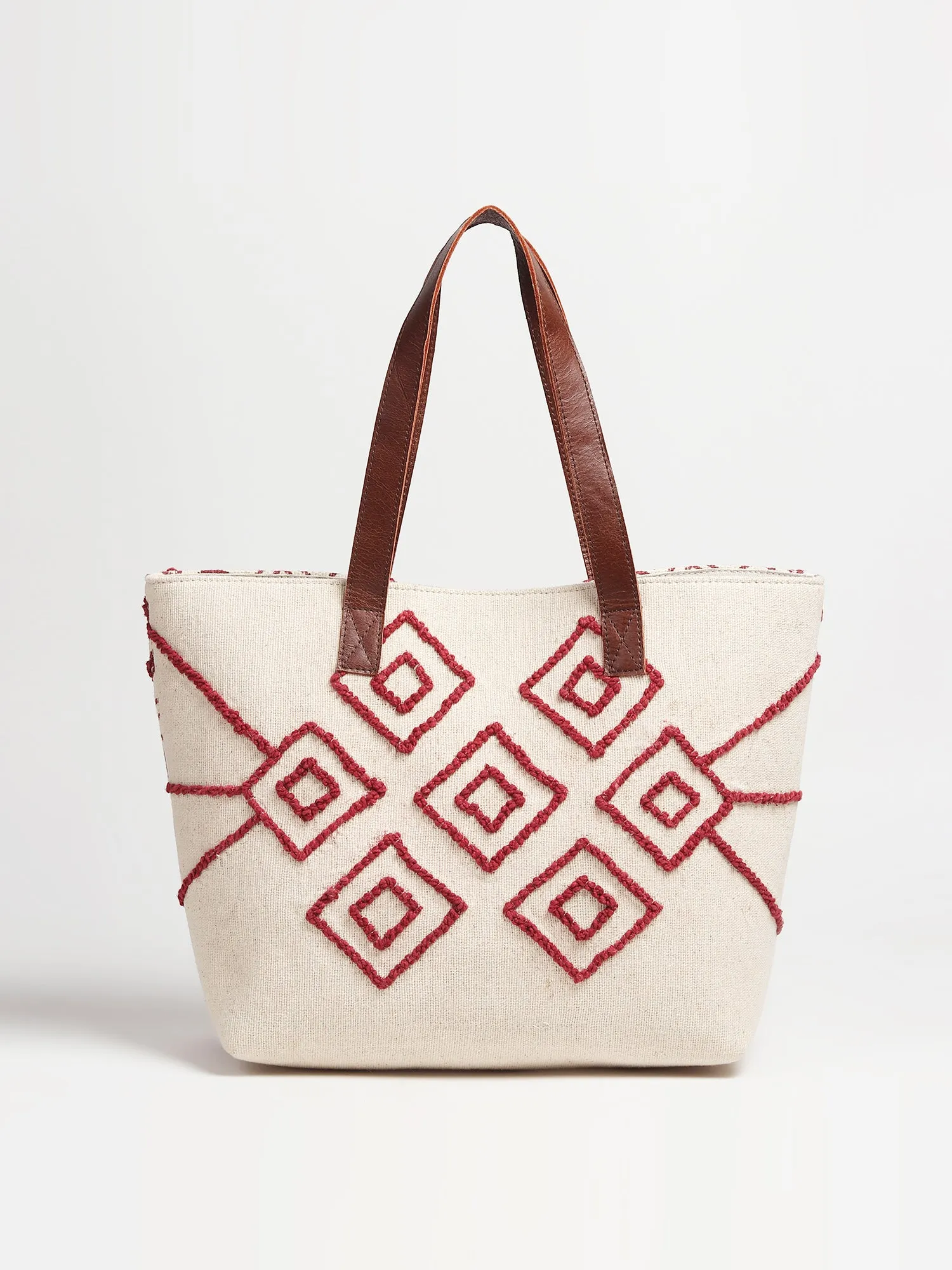 YIBING - HAND BLOCK COTTON PRINTED TOTE BAG
